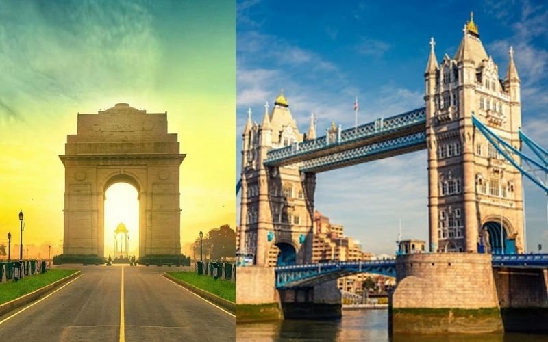 Delhi and London famous architecture 