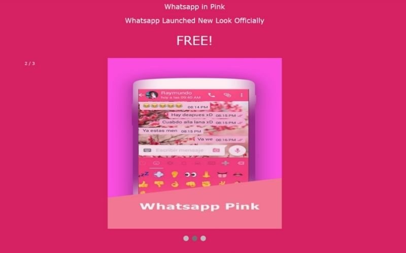 Whatsapp pink and work